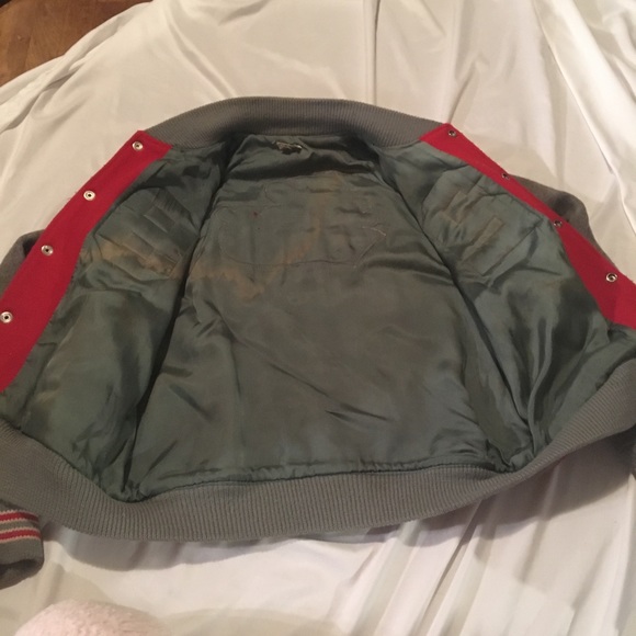 Vintage letterman jacket red grey wool high school 82 Alex Tigers - Picture 11 of 14